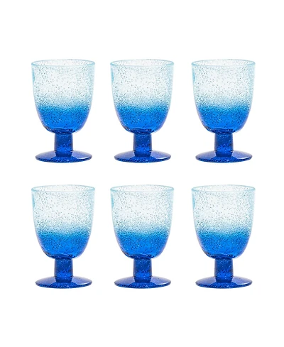 Abode Homewares Oceanic Ombre Premium Acrylic Goblet Glasses, Set of 6