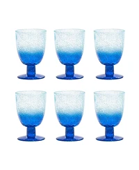 Abode Homewares Oceanic Ombre Premium Acrylic Goblet Glasses, Set of 6