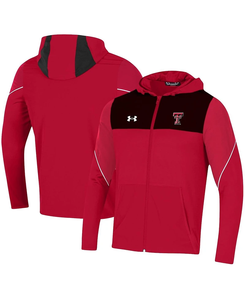 Men's Under Armour Red Texas Tech Raiders 2021 Sideline Warm-Up Full-Zip Hoodie