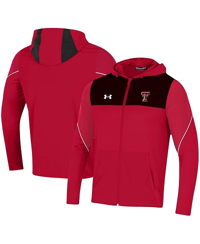 Men's Under Armour Red Texas Tech Raiders 2021 Sideline Warm-Up Full-Zip Hoodie