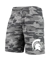 Men's Concepts Sport Charcoal, Gray Michigan State Spartans Camo Backup Terry Jam Lounge Shorts