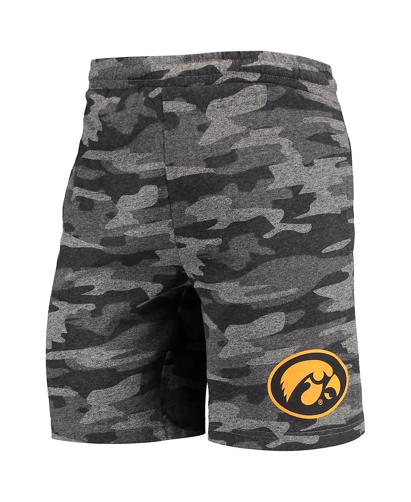 Men's Concepts Sport Charcoal, Gray Iowa Hawkeyes Camo Backup Terry Jam Lounge Shorts