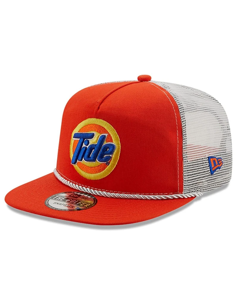 Men's New Era Orange, White Erik Jones Golfer Snapback Adjustable Hat