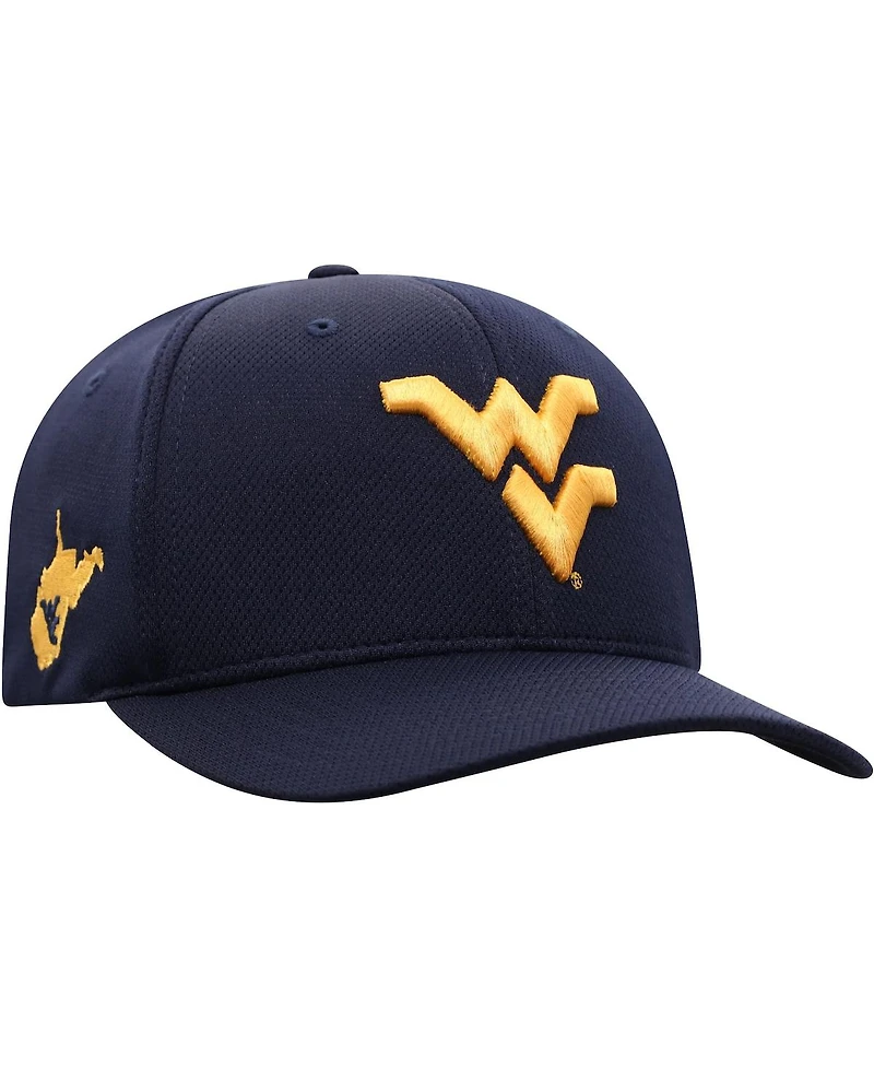 Men's Top of The World Navy West Virginia Mountaineers Reflex Logo Flex Hat