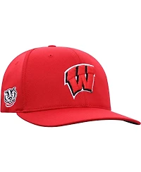 Men's Top of The World Red Wisconsin Badgers Reflex Logo Flex Hat
