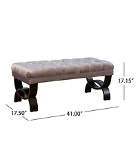 Hilton Contemporary Button-Tufted Ottoman Bench