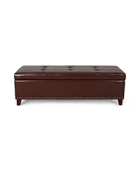 Gavin Contemporary Storage Ottoman with Nailhead Trim