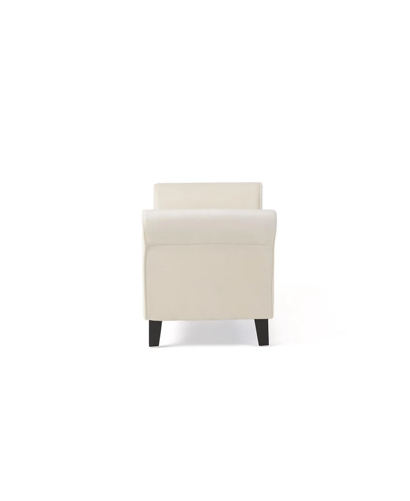 Keiko Contemporary Rolled Arm Storage Ottoman Bench