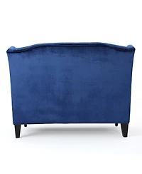 Leora Modern Glam Tufted Wingback Loveseat