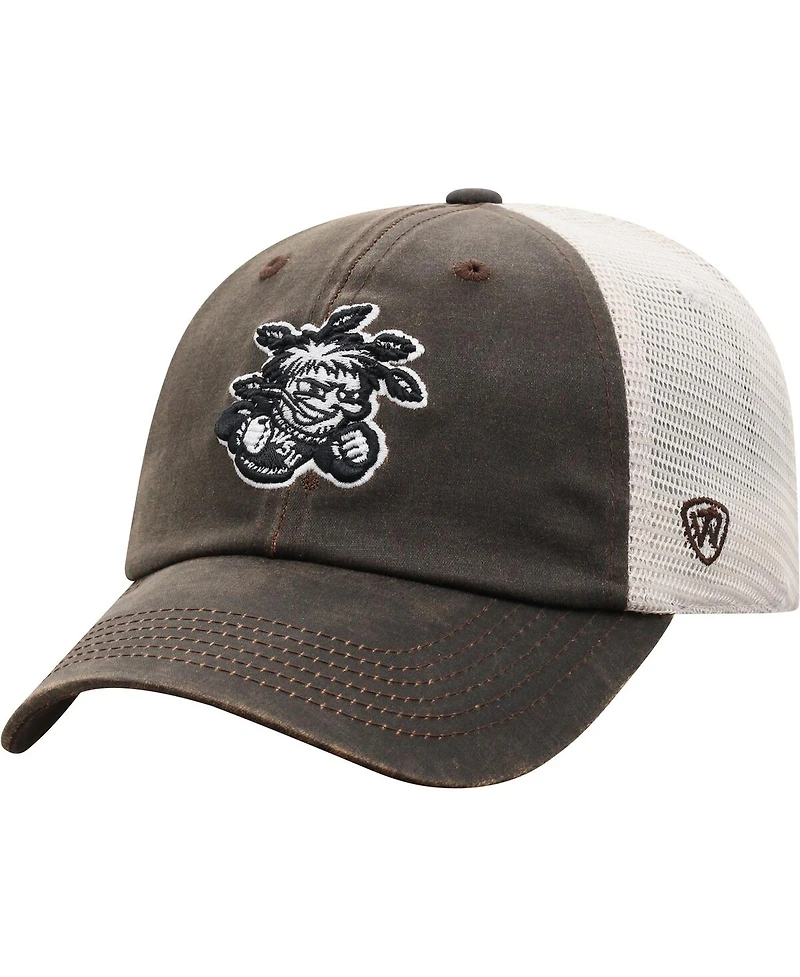 Men's Top of the World Brown Wichita State Shockers Scat Mesh Trucker Snapback Hat