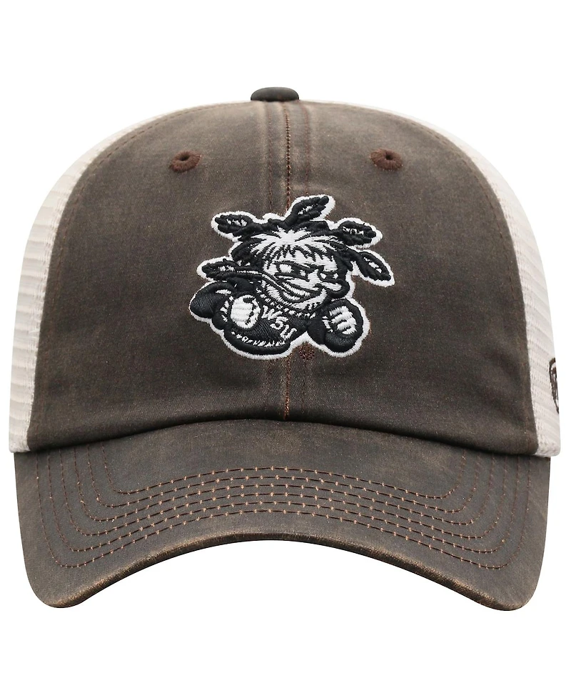 Men's Top of the World Brown Wichita State Shockers Scat Mesh Trucker Snapback Hat