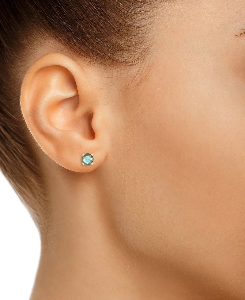 Labradorite Stud Earrings 14k Gold (Also Onyx & Turquoise)