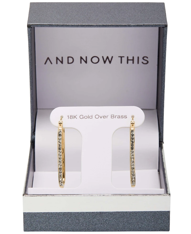 Women's Crystal Oblong Hoop Earring