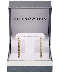 Women's Crystal Oblong Hoop Earring