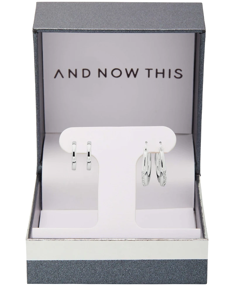 Women's Crystal Hoop Earrings Set
