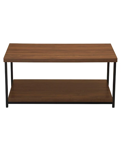 Wide Coffee Table with Storage Shelf
