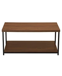 Wide Coffee Table with Storage Shelf