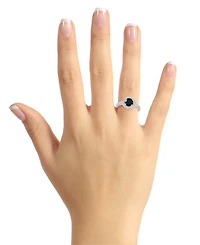 Cultured Freshwater Pearl & Diamond (1/5 ct. t.w.) Halo Ring Sterling Silver (Also Onyx, Labradorite Turquoise)