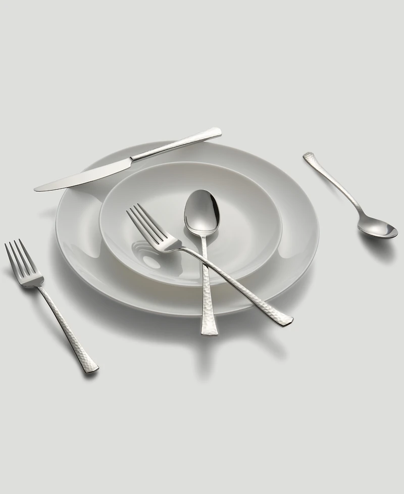 Cambridge Silversmiths Raegan Hammered Mirror 20-Piece Flatware Set, Service for 4