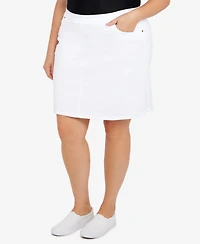 Plus Essentials Tech Stretch Pull On Skort with Elastic Wasitband