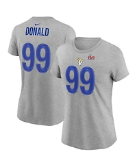 Women's Nike Aaron Donald Royal Los Angeles Rams Super Bowl Lvi Bound Name and Number T-shirt