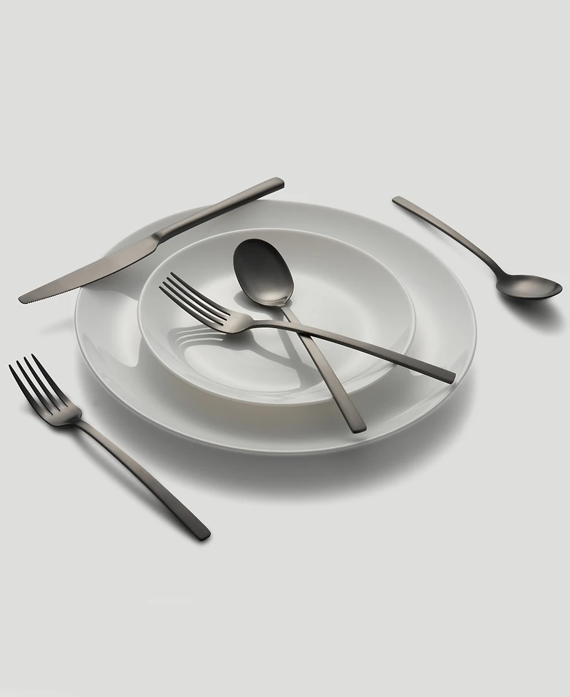 Cambridge Silversmiths Beacon Black Satin -Piece Flatware Set