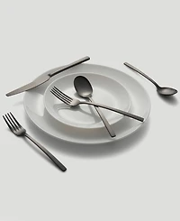 Cambridge Silversmiths Beacon Black Satin -Piece Flatware Set