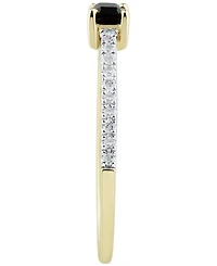Onyx & Diamond (1/10 ct. t.w.) Stack Ring in 14k Gold