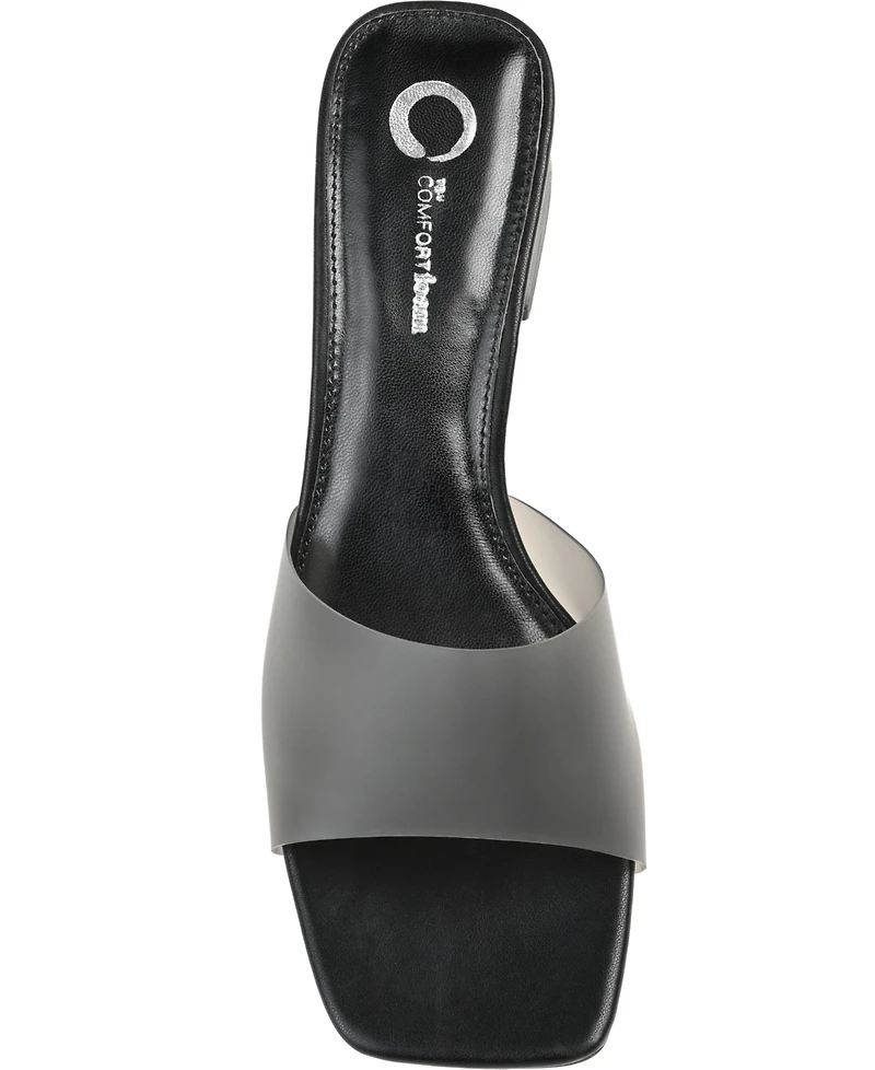 Journee Collection Women's Jaydin Vinyl Block Heel Sandals