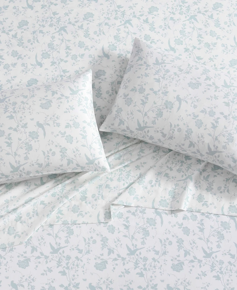 Closeout! Laura Ashley 300 Thread Count Cotton Sateen Pillowcase Pair, Standard