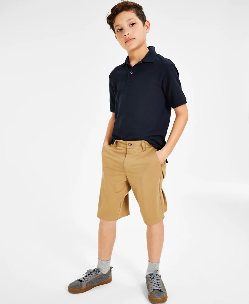 Nautica Big Boys Uniform Stretch Double Pique Polo