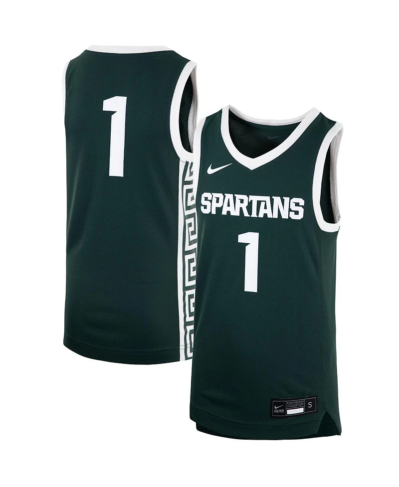 Big Boys Nike #1 Green Michigan State Spartans Team Replica Basketball Jersey