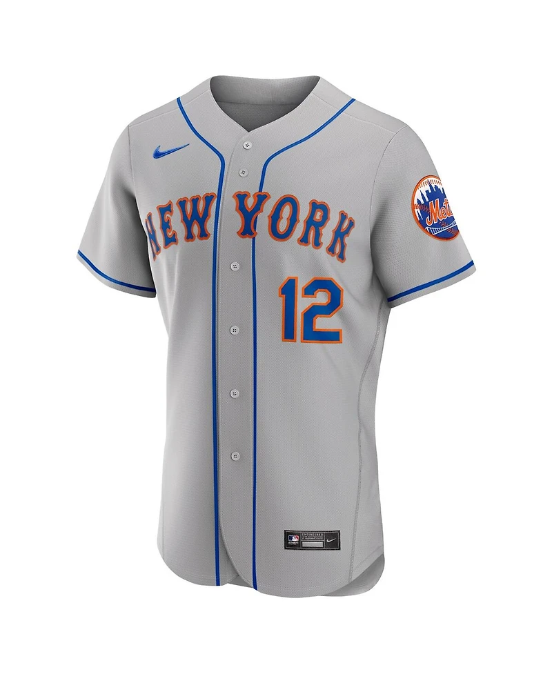 Men's Nike Francisco Lindor Gray New York Mets Road Authentic Player Jersey