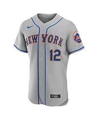 Men's Nike Francisco Lindor Gray New York Mets Road Authentic Player Jersey