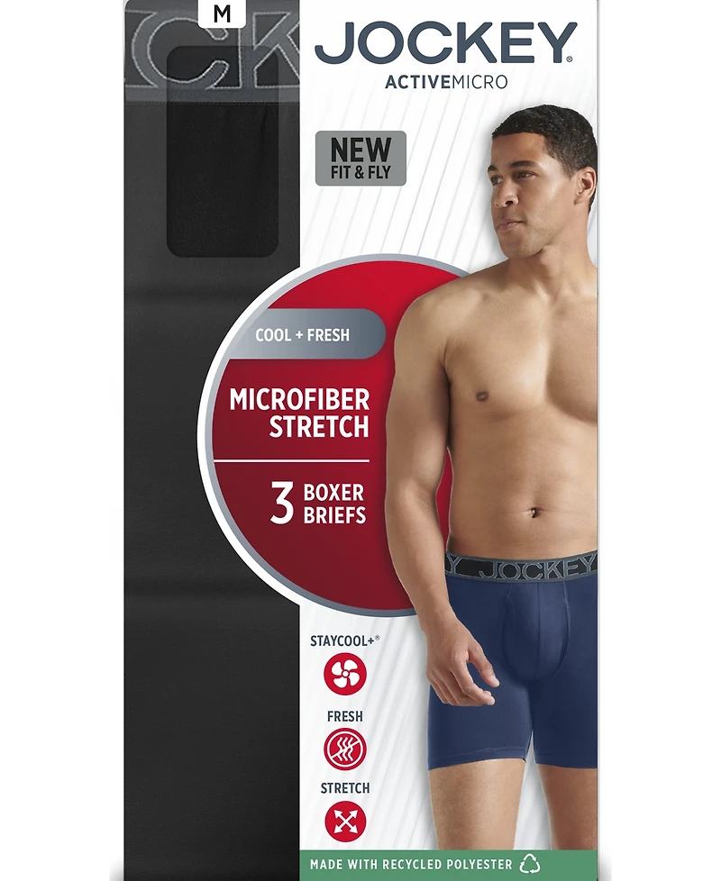 Jockey 3-Pack Active Microfiber 5" Boxer Briefs