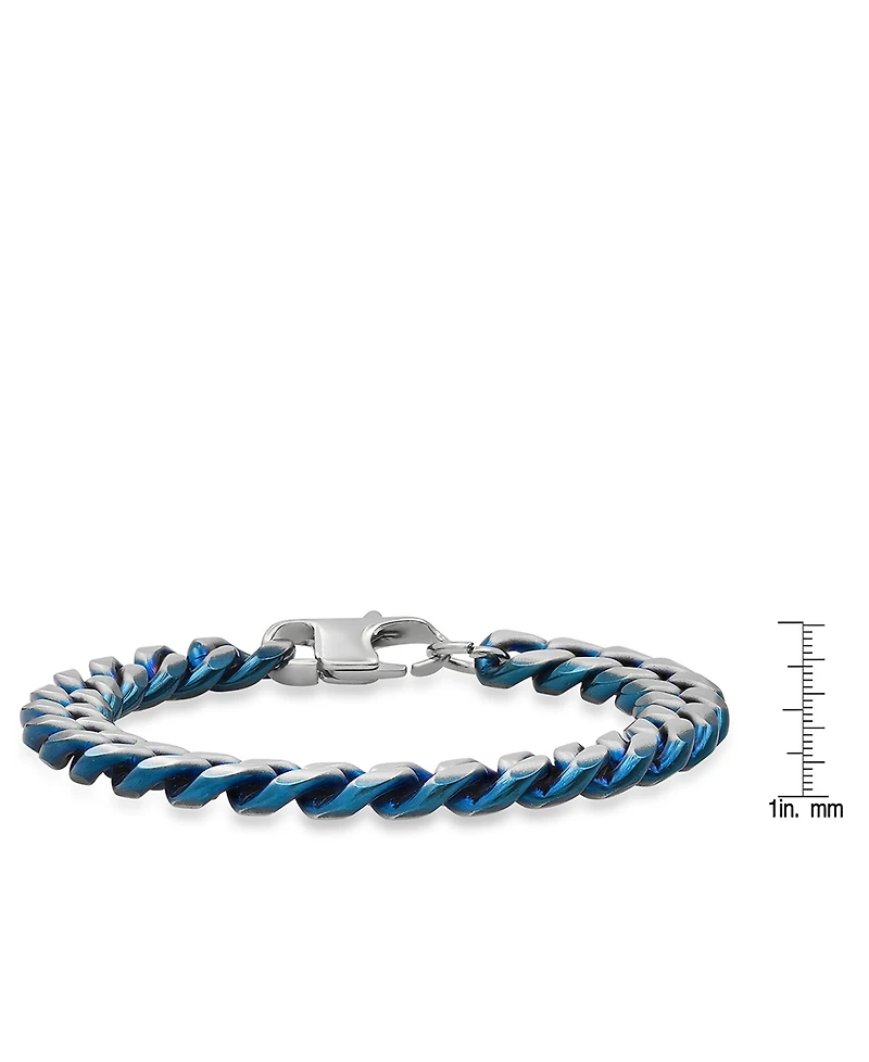 Steeltime Men's Stainless Steel Ion Plating Cuban Link Chain Bracelet