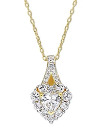 Lab-Grown White Sapphire Heart Halo 18" Pendant Necklace (2-7/8 ct. t.w.) in Yellow-Plated Sterling Silver