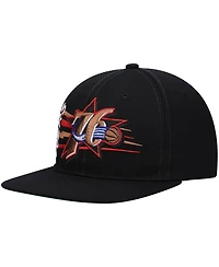Men's Mitchell & Ness Black Philadelphia 76ers Hardwood Classics Retro Bolt Deadstock Snapback Hat