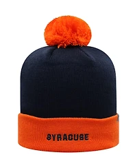 Men's Top of the World Navy and Orange Syracuse Orange Core 2-Tone Cuffed Knit Hat with Pom