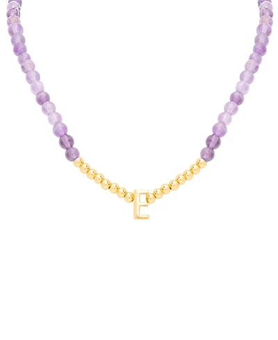 Amethyst Bead Initial 18" Pendant Necklace (63-5/8 ct. t.w.) in Gold-Plated Sterling Silver