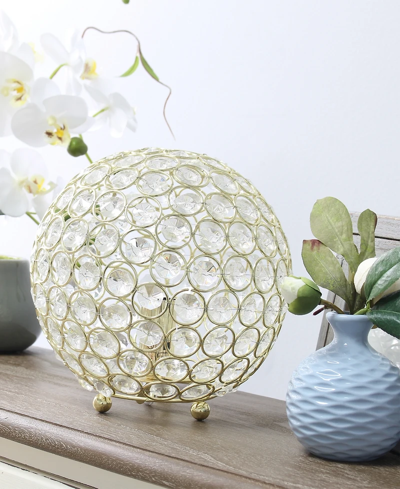 Elegant Designs Elipse 8" Crystal Ball Sequin Table Lamp