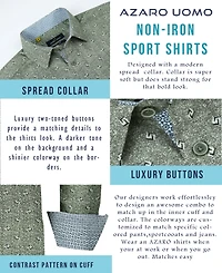 Men's Business Geometric Long Sleeve Button Down Shirt