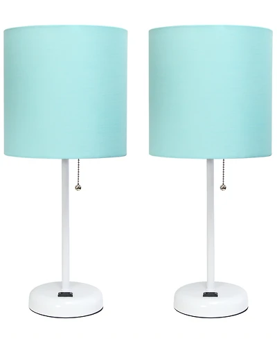 LimeLights Stick Lamp with Charging Outlet, Set of 2