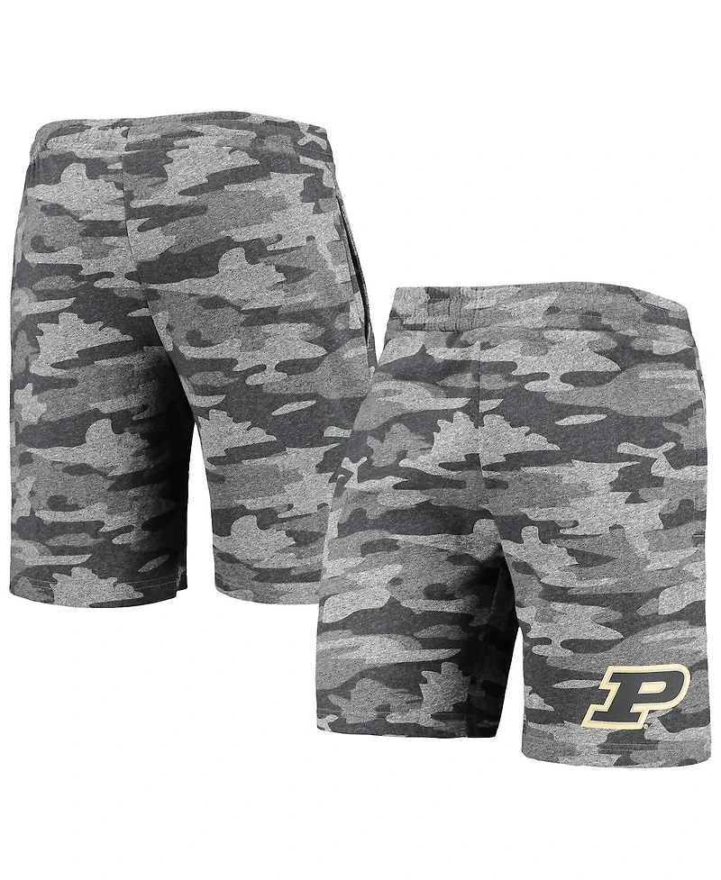 Men's Concepts Sport Charcoal, Gray Purdue Boilermakers Camo Backup Terry Jam Lounge Shorts