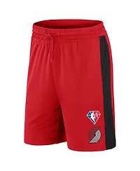 Men's Fanatics Red Portland Trail Blazers 75th Anniversary Downtown Performance Practice Shorts