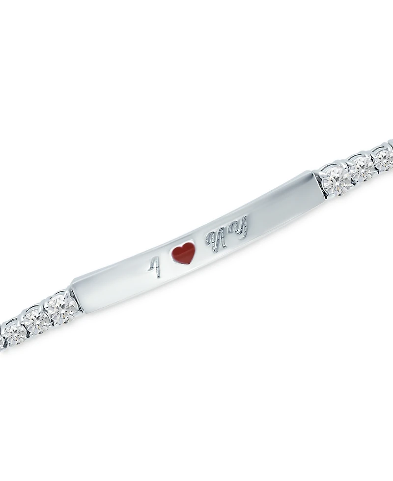 Giani Bernini Cubic Zirconia & Enamel Heart "I Love Ny" Bolo Bracelet in Sterling Silver, Created for Macy's