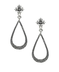 Patricia Nash Silver-Tone Floret & Tear-Shape Drop Earrings