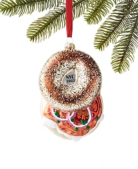 Holiday Lane New York Glass Smoked Salmon Bagel Sandwich Ornament, Created for Macy's