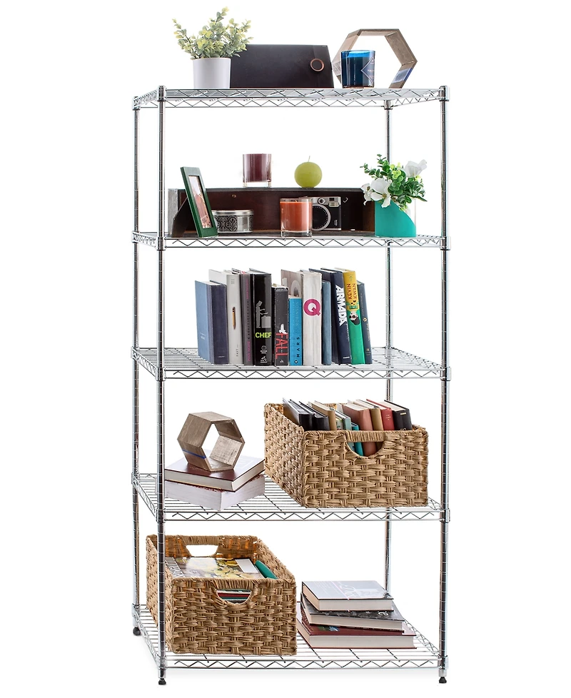 Seville Classics 5-Tier Steel Wire Wheeled Shelving