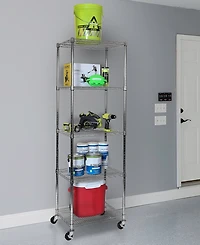 Seville Classics UltraDurable Commercial-Grade 5-Tier Nsf-Certified Steel Wire Wheeled Shelving